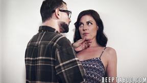 ”Sexy teen Sovereign Syre gets warm cum all over her big tits”