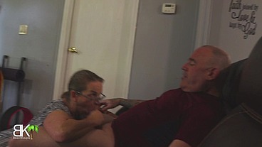 New Step-Son Walks In on StepSis Playing With Pussy And StepMom Giving Head