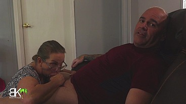 New Step-Son Walks In on StepSis Playing With Pussy And StepMom Giving Head