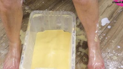 Classy Filth goes sploshing with custard