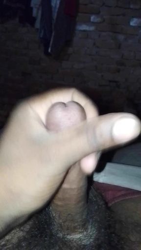 Close up cock masturbation