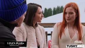 TUSHY Anal Obsessed Beauty Eve Sweet Seduces Clemence Audiard And Her Boyfriend At The Chalet
