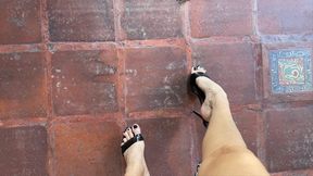 Katherine POV Leg show and dangling on diabolic sandals