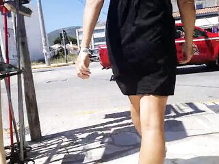 nippleringlover sexy mother i'd like to fuck no pants flashing pierced twat in public