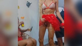 daniela santos e sabrina prezotte um pouco dos bastidores da orgia de carnaval
