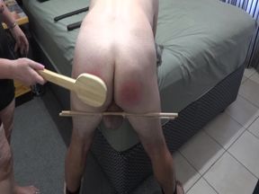 Second spanking for male sub - Harder spanking with bigger paddles