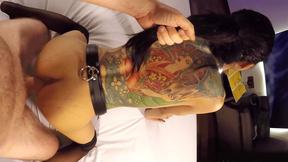 ”Large tits Asian ladyboy Madonna fetish blowjob & ass pumping from behind”