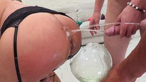 alexa lewis gets her ass destroyed again + pissing. dap. quap. 6 on 1. anat404