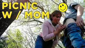 Sizzling Stepmom Swallows Stepson's Throbbing Cock in Depraved Outdoor Picnic Fuckfest Explosion