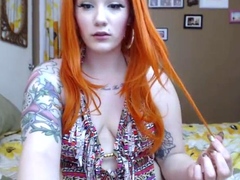 Skinny pierced amateur redhead rough fucking huge toys