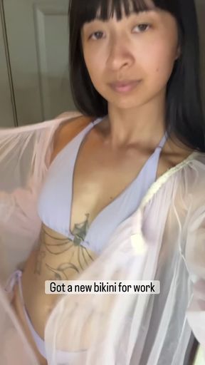 Bikini babe shows off her slim figure at Club Foxy in Guam