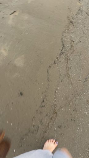 Bare foot beach walk