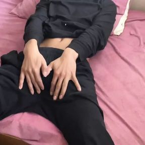 Straight twink gets horny in his room