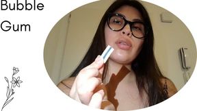 Chewing and enjoying the minty flavor of my gum