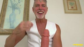 ManPuppy: DILF Richard Lennox grabs big dick to wank in his apartment after clubbing