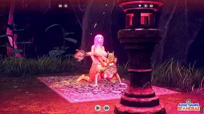 Goddess Pawsmaati’s Busty 3D Threesome with Huge-Cock Breeder for Creampie Delight