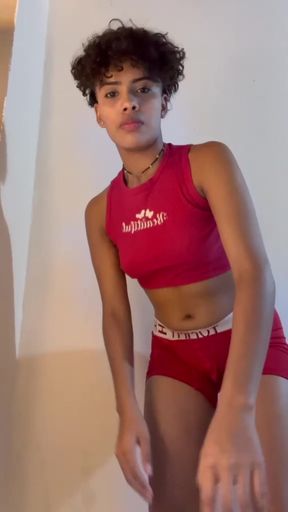 Teen Latina amateur shows off her petite tits and pussy