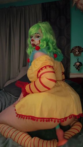 Naughty clown cosplay fun