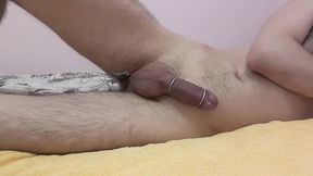 amazing orgasm. pulsation my cock from e-stim