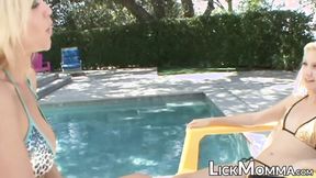 ”Adorable lesbian teen fingered by her big titted step mom”