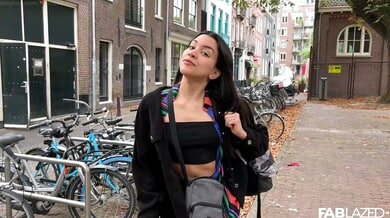 Travel vlogger shares a candid laundry room moment during her Europe trip