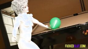Whore with clown makeup posing naked