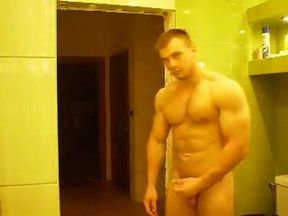 Muscular Russian Hunk Strips and Plays