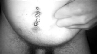 Didlo anally up to the navel