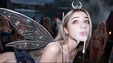 Teens came to a cosplay party to dance, but they were filled with tons of cum!!! (Ai generated)