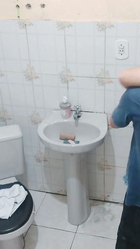 young people stop at my bar because of the rain, and the girl wanted to have sex and they didn't see the camera.   Clip 1