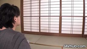 Hot brunette Rina Misuzu rides hard in doggystyle with nice ass