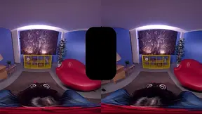 Hot girlfriend sucks and hammers in a superhero themed VR session