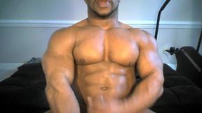 Muscular Ebony American Model Jerks His Dick