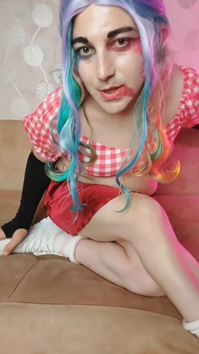 Harley Quinn Femboy Cosplay Model Crossdresser