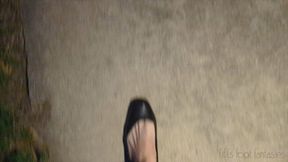 Fifi wearing black ballet flats stomping on roaches in her kitchen and bathroom after pedal pumping in her car talking about it *discounted replay in case you missed it*