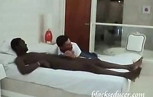 Cute brunet in white shirt sucking huge black dick and ...