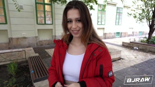 BJRAW Hungarian honey Mia De Vil gags on a big dick