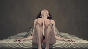 Very Thin Girl Masturbating Her Thick Hairy Pussy - Intense Orgasm