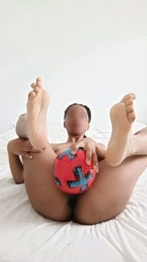 Player's Creamy Pussy Fucks HARD with her training ball ⚽-Mel Morno 💦everywhere