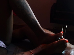Busty mistress tangent femdom foot fetish