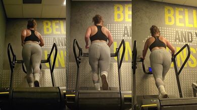 Curvy Pawg Gets Soaked In Gym Leggings When Running That Ass Jiggles Out