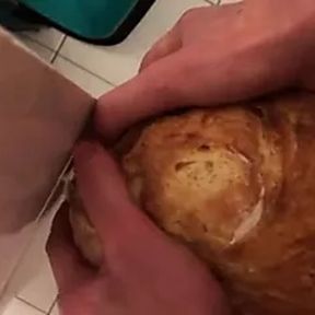 Fucking bread with cum 2