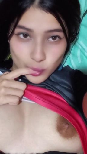 Key moment from &quot;18-YEAR-OLD TEEN PLAYS WITH HER TOY AND TOUCHES HER RICH TITS&quot;