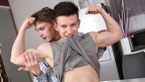 European twink hotties Tony and Kris fuck in the kitchen