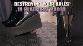 Destroying Your Cock And Balls in my Painful OnlyMaker Platform Boots (Doule Slave Version) - TamyStarly - Cock Balls Crush Trample, Shoejob, CBT, Trampling, Bootjob, Stomping