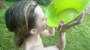 Daddy Tells His Human Urinal He Has To Pee & She Drinks It From Her Bowl - Amateur Oc