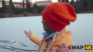 SWAP4K. A Sunday walk ended up as having a hot girl with in our bed, it was her first threesome