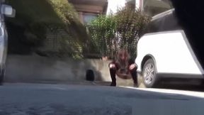 Asian teen 18+ squats to piss in public