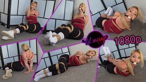 Lil Missy UK in Tied In Black Leggings And White Socks 1080p