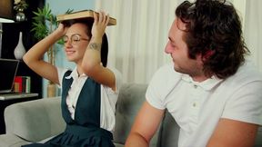 Young brunette student screwed in doggy by her tutor - Monica mattos